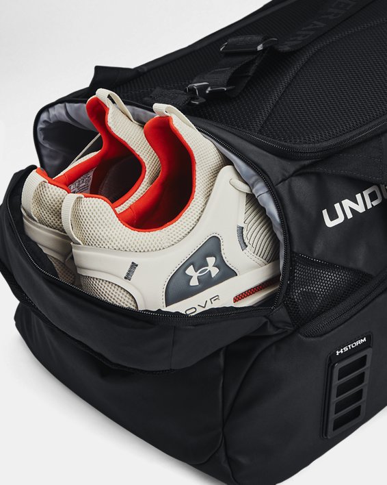 Unisex UA Contain Duo MD Backpack Duffle, Black, pdpMainDesktop image number 4